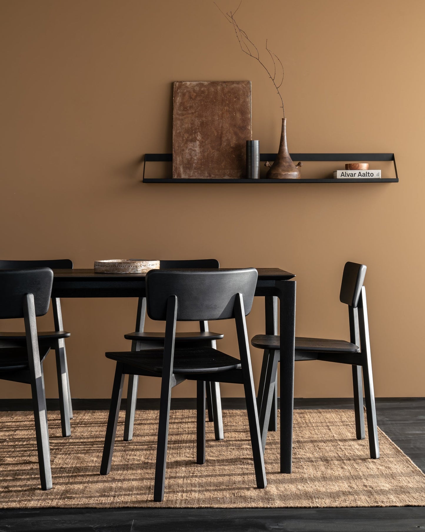 95" Oak Black Bok Dining Table