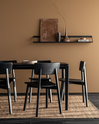 95" Oak Black Bok Dining Table