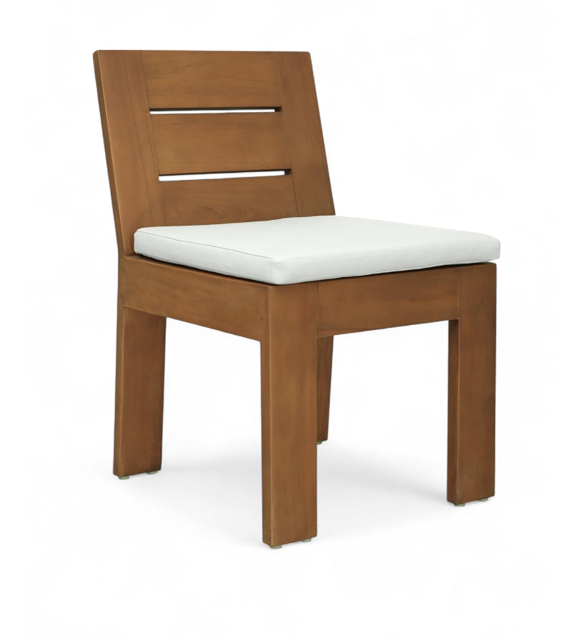 Mirella Water Resistant Fabric Upholstered Outdoor Patio Dining Side Chair - White