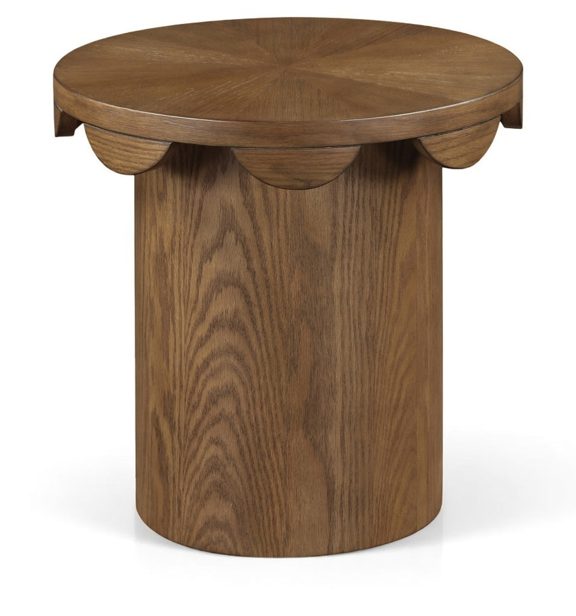 Dahlia Oak Veneer End Table - Brown
