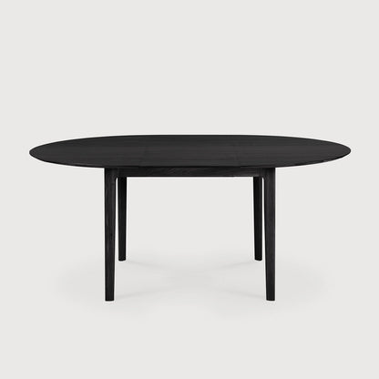 Round Oak Black Bok Extendable Dining Table