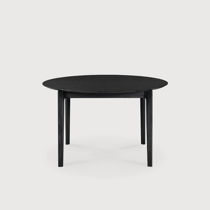 Round Oak Black Bok Extendable Dining Table