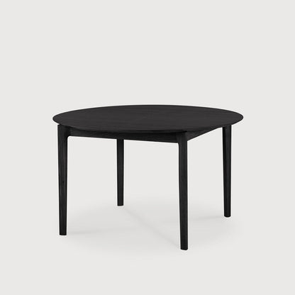 Round Oak Black Bok Extendable Dining Table