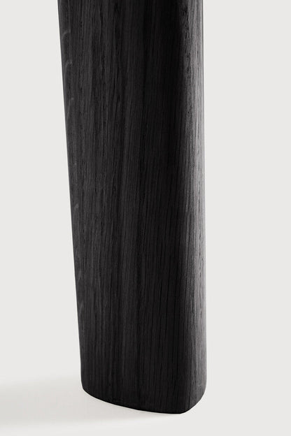 Round Oak Black Bok Extendable Dining Table