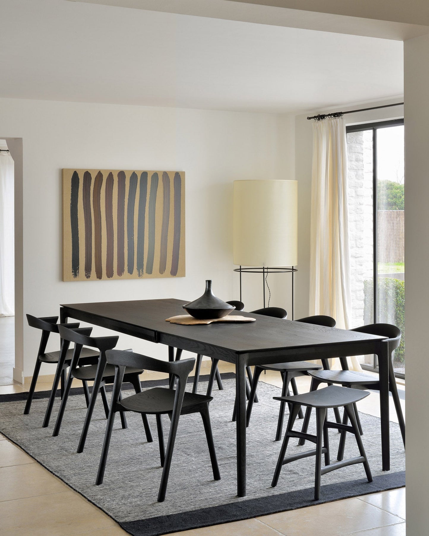 Oak Black Bok Extendable Dining Table