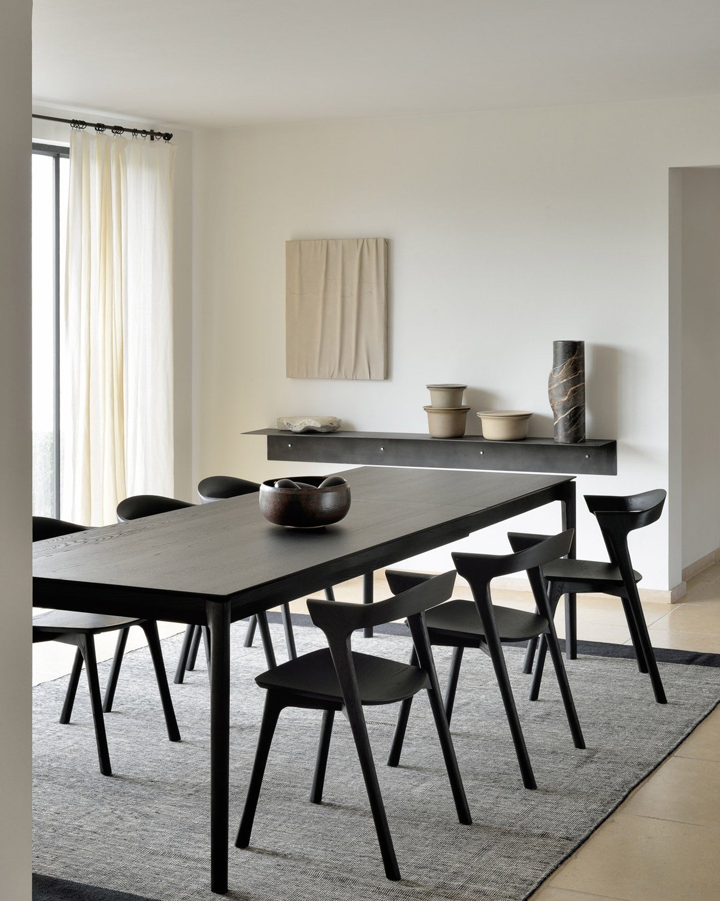 Oak Black Bok Extendable Dining Table