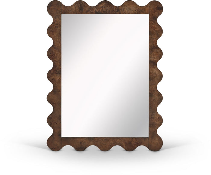 Vassa Burl Veneer Framed Mirror - Brown Burl