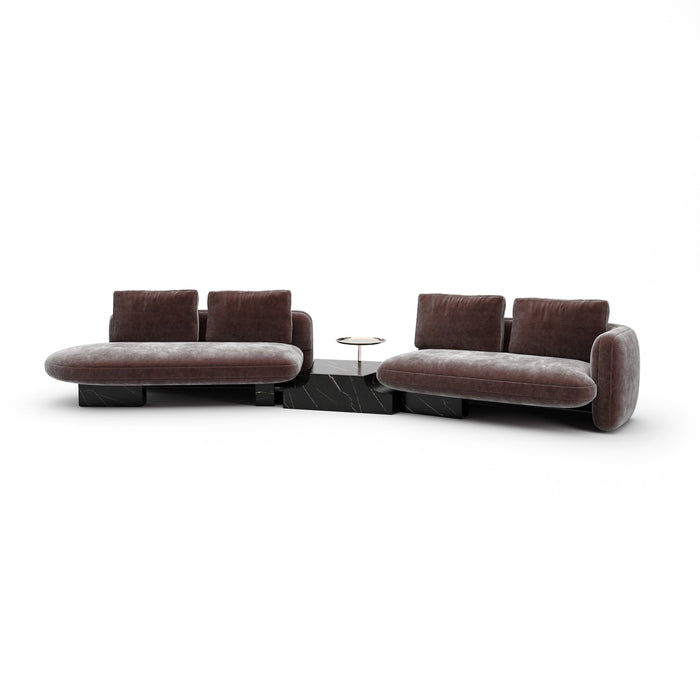 Overlap Left Bumper Sectional Dk Taupe