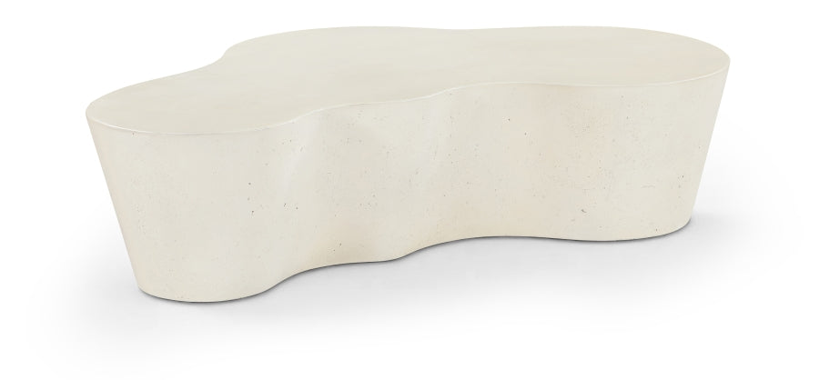 Monza Concrete And Fiberglass Indoor / Outdoor Patio Coffee Table - Cream