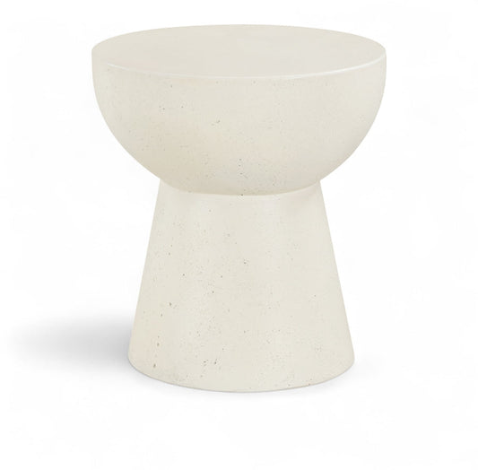 Avaya Concrete And Fiberglass Indoor / Outdoor Patio End Table - Cream