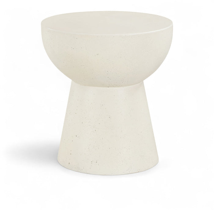 Avaya Concrete And Fiberglass Indoor / Outdoor Patio End Table - Cream