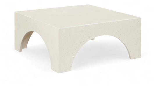 Renza Concrete And Fiberglass Indoor / Outdoor Patio Coffee Table - Cream