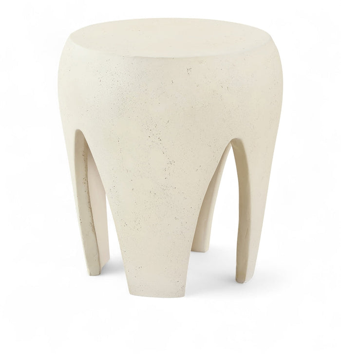 Moxie Concrete And Fiberglass Indoor / Outdoor Patio End Table - Cream