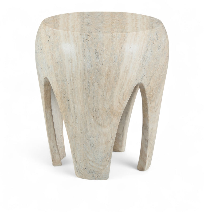 Moxie Concrete And Fiberglass Indoor / Outdoor Patio End Table - Travertine