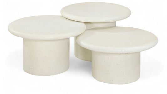 Emara Concrete And Fiberglass 3-pc Coffee Table - Cream