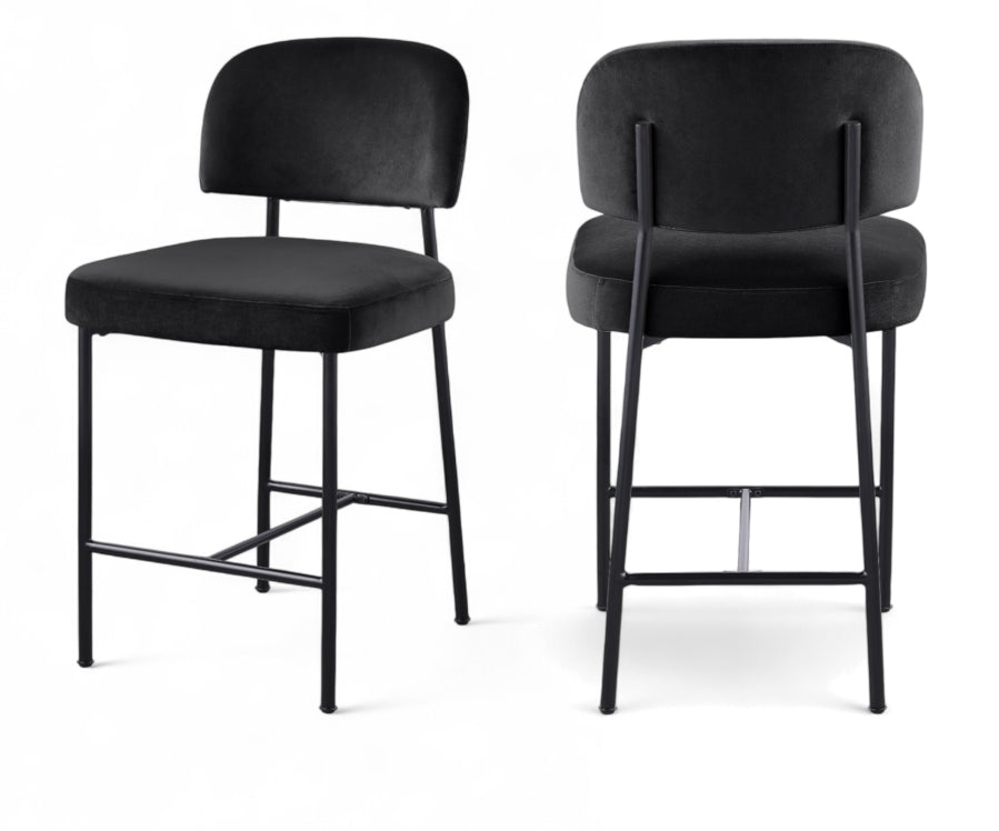 Zarelle Performance Fabric Upholstered Counter Stool - Black