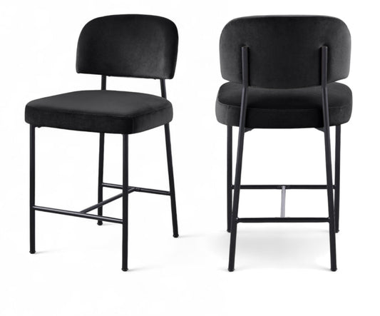 Zarelle Performance Fabric Upholstered Counter Stool - Black