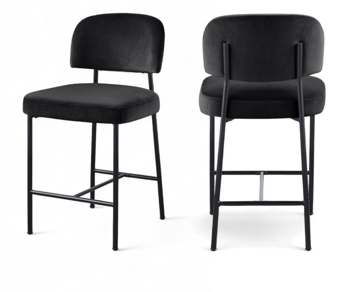 Zarelle Performance Fabric Upholstered Counter Stool - Black