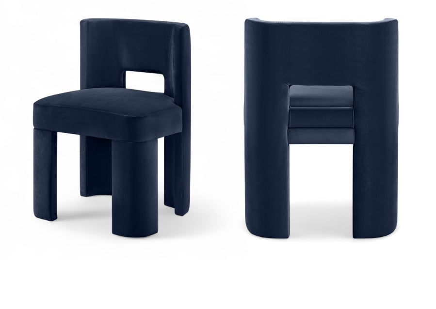 Zuno Velvet Performance Fabric Upholstered Dining Chair - Blue
