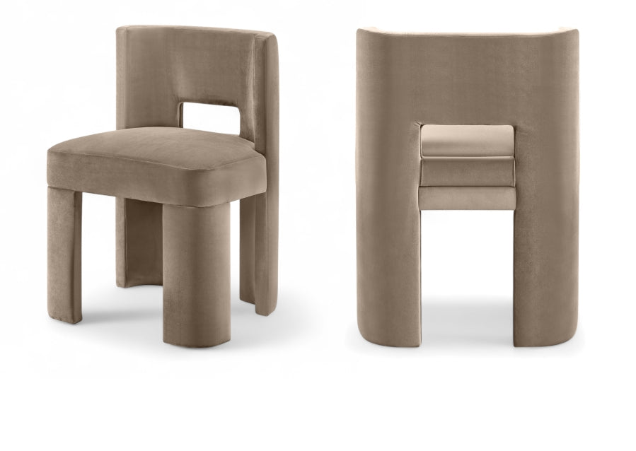 Zuno Velvet Performance Fabric Upholstered Dining Chair - Taupe