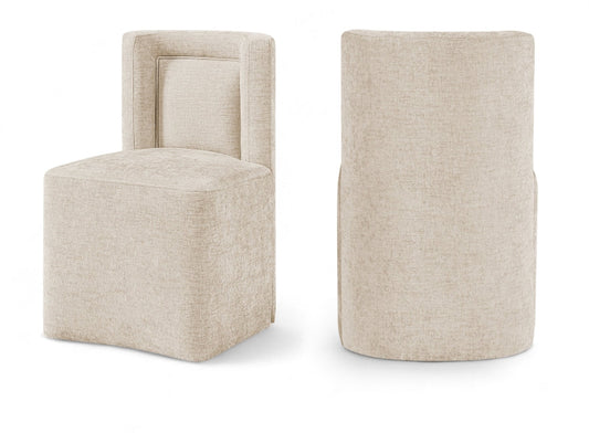 Duvina Chenille Performance Fabric Upholstered Dining Chair - Beige