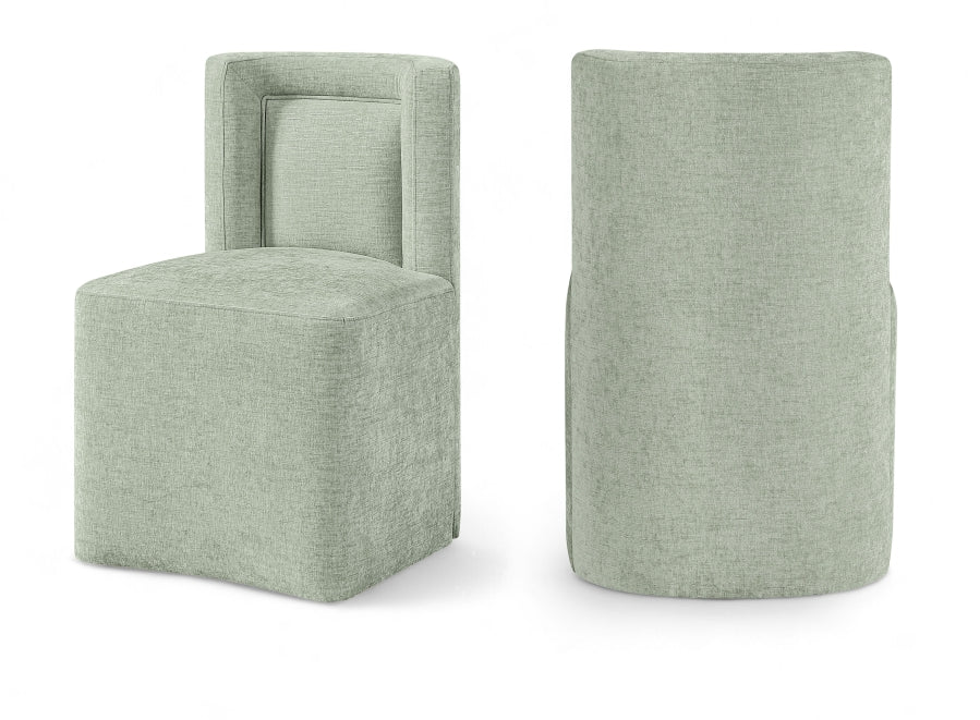 Duvina Chenille Performance Fabric Upholstered Dining Chair - Mint