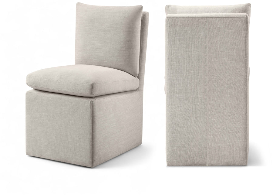 Nelori Linen Textured Performance Fabric Upholstered Dining Chair - Beige