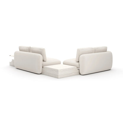 Overlap Wedge Sectional Ecru