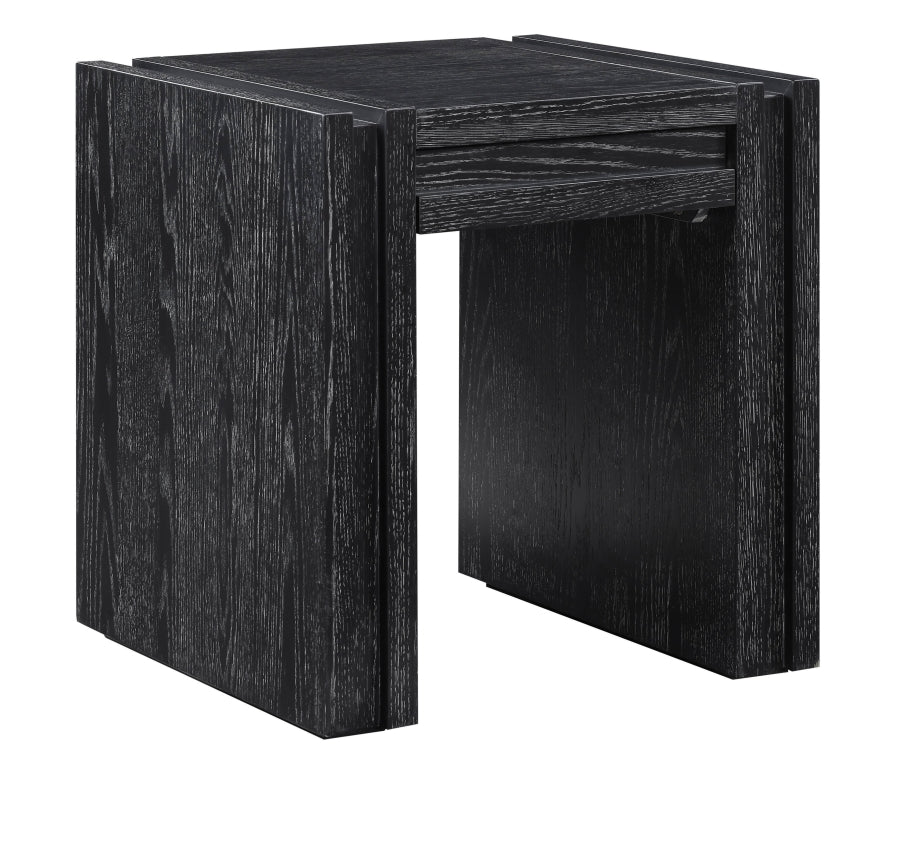 Stanton Oak Veneer And Solid Wood End / Side Table - Black