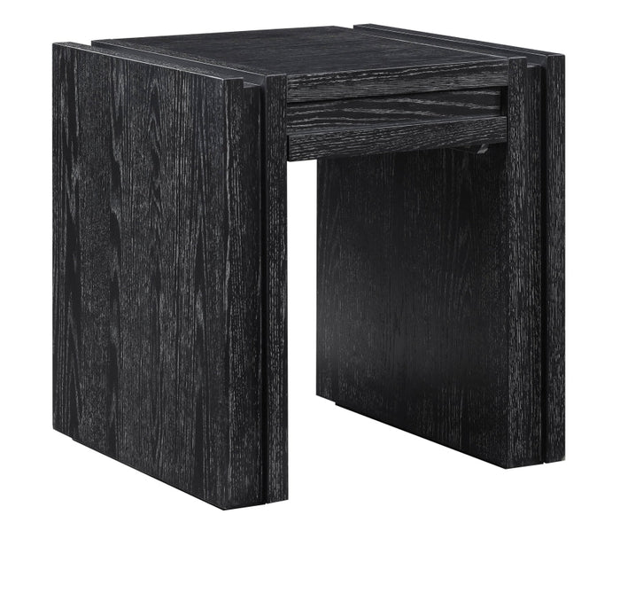 Stanton Oak Veneer And Solid Wood End / Side Table - Black