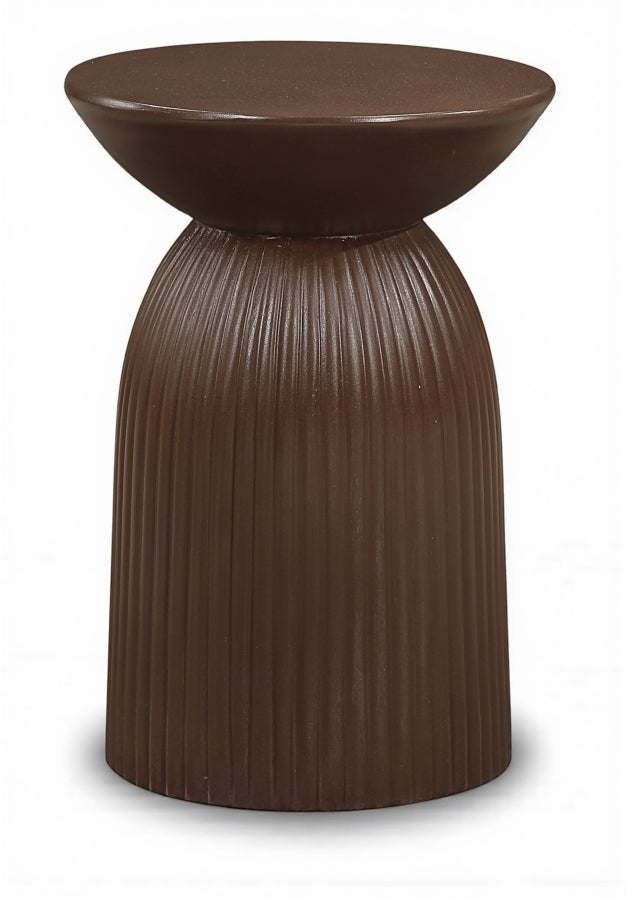 Opani Concrete Indoor/Outdoor End Table - Brown
