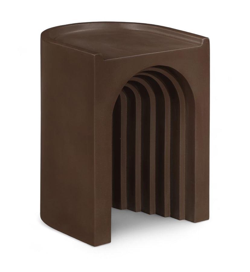 Avenda Concrete Indoor/Outdoor End Table - Brown
