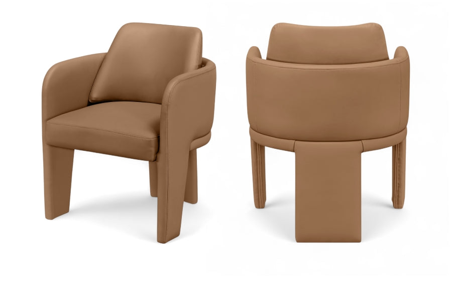 Vanda Vegan Leather Upholstered Dining Chair - Cognac