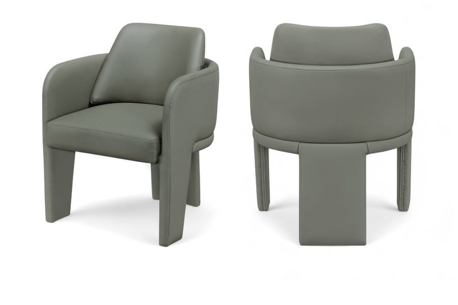 Vanda Vegan Leather Upholstered Dining Chair - Olive