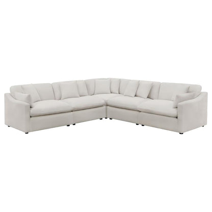 Hobson 5-Piece Upholstered Modular Sectional Sofa Ivory