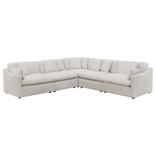 Hobson 5-Piece Upholstered Modular Sectional Sofa Ivory