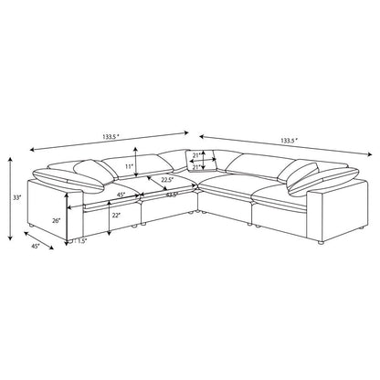 RALEIGH 5-PIECE BOUCLE UPHOLSTERED GREY