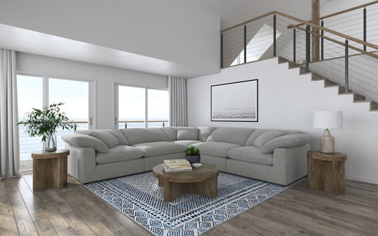RALEIGH 5-PIECE BOUCLE UPHOLSTERED GREY