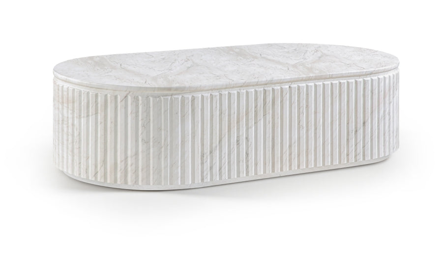 Catania Concrete Indoor/Outdoor Coffee Table - White