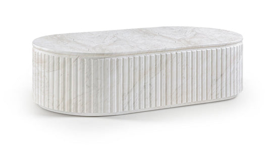 Catania Concrete Indoor/Outdoor Coffee Table - White