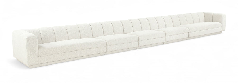 Modari 273.5" Fabric Upholstered 5pc. Modular Sofa - Cream