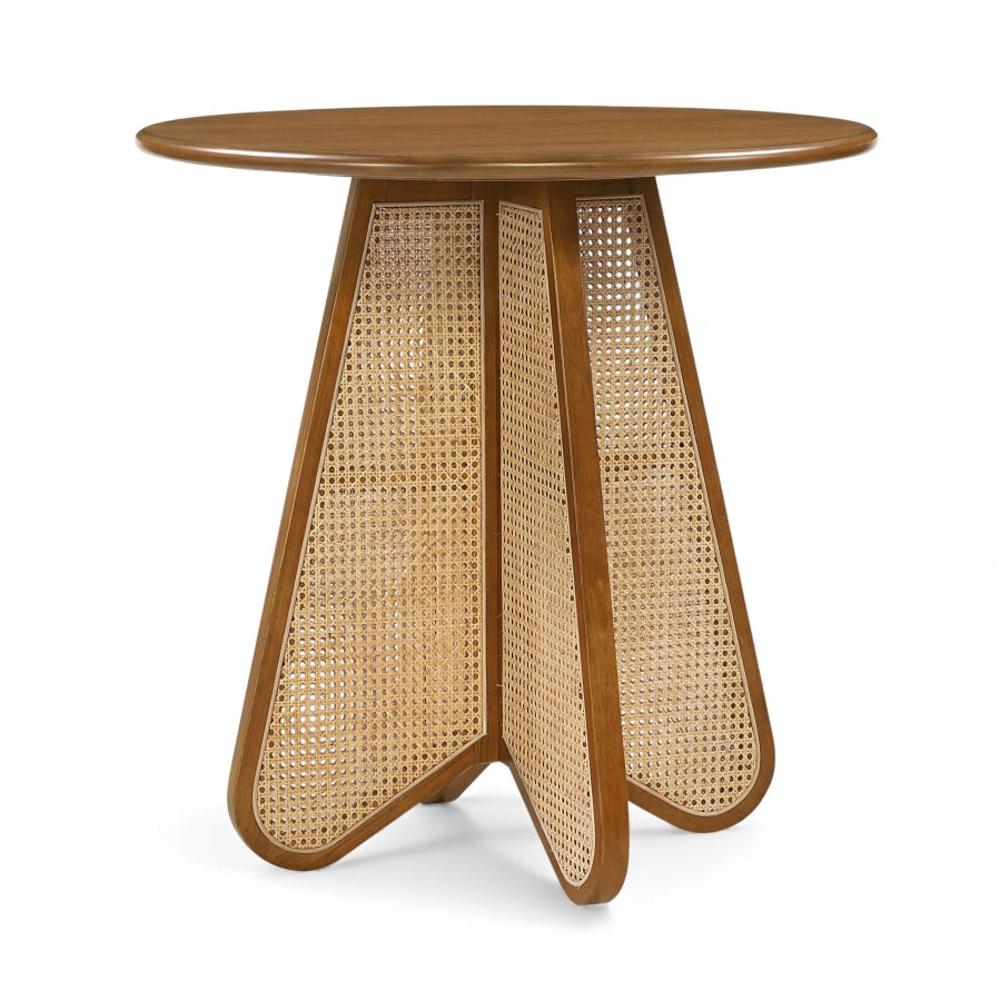 Butterfly 36" Solid Wood And Natural Cane Counter Height Table - Brown
