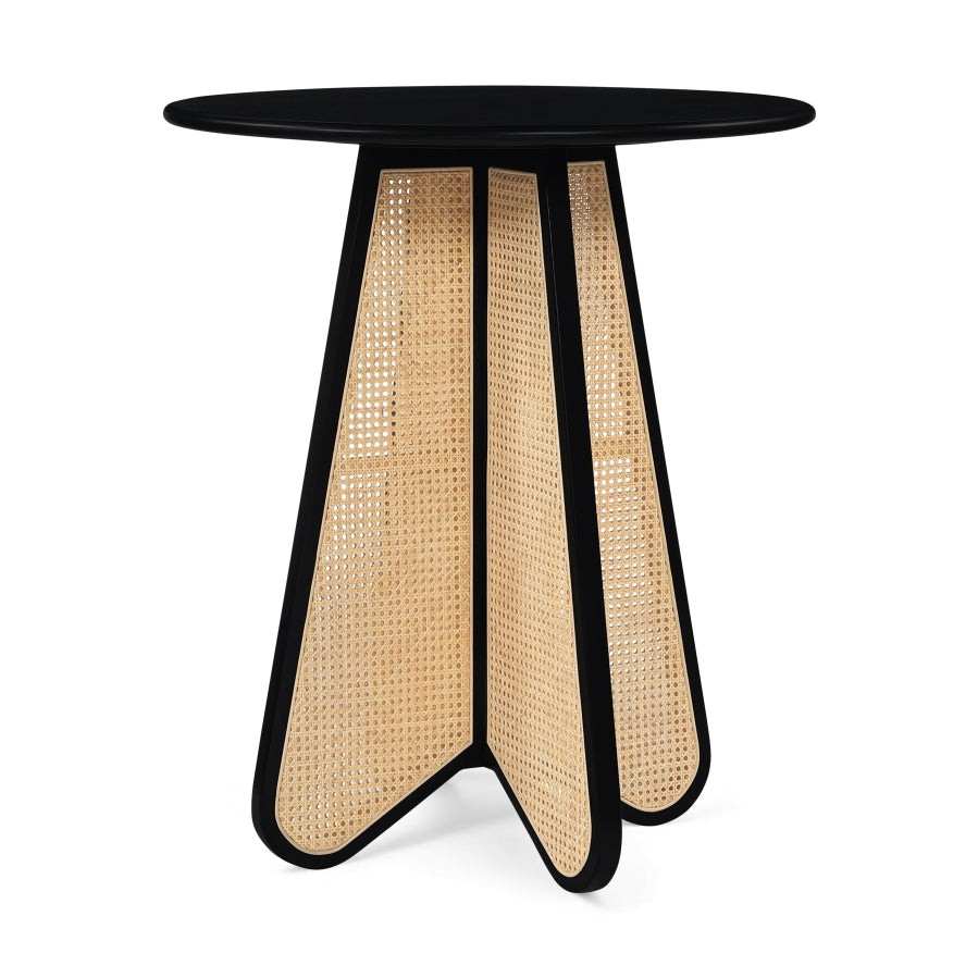 Butterfly 36" Solid Wood And Natural Cane Bar Height Table - Black