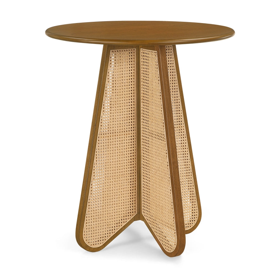 Butterfly 36" Solid Wood And Natural Cane Bar Height Table - Brown