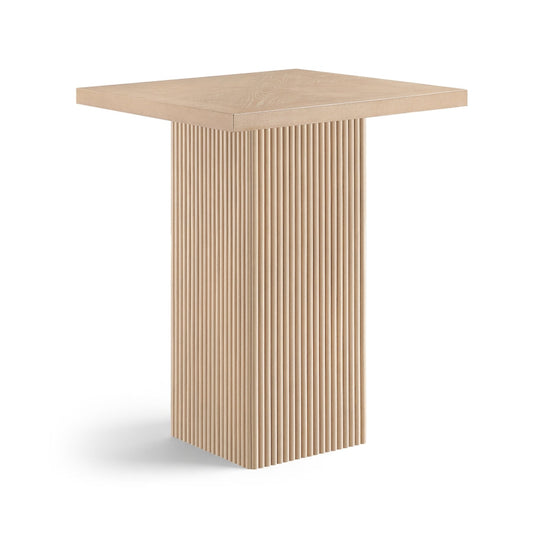 Belinda 32" Oak Veneer And Solid Wood Bar Height Table - Natural