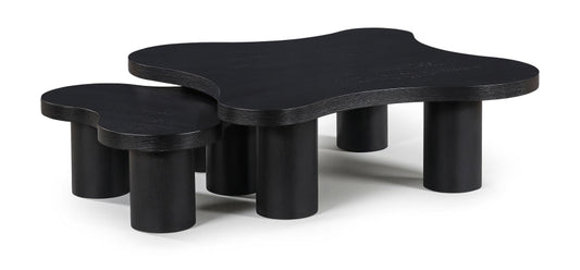Cove Oak Veneer And Solid Wood 2pc. Coffee Table - Black