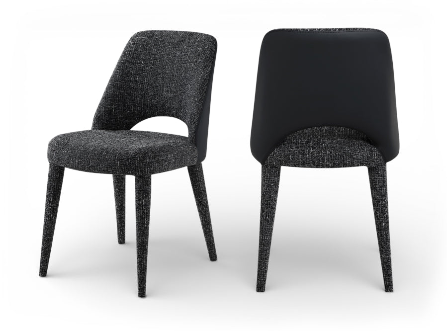 Cici Fabric Upholstered Dining Chair - Black