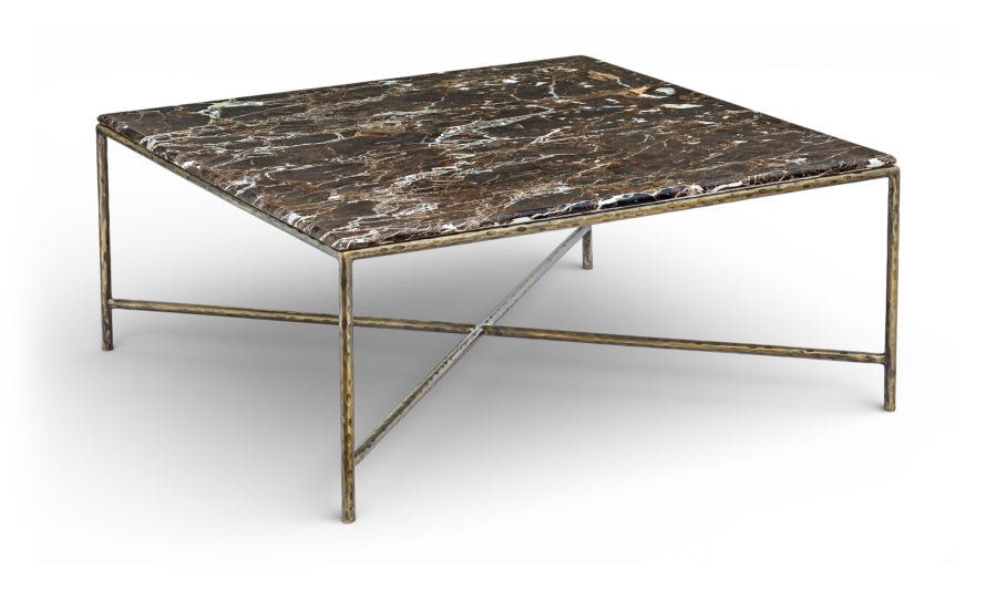 Valen Genuine Marble And Iron Coffee Table - Brown