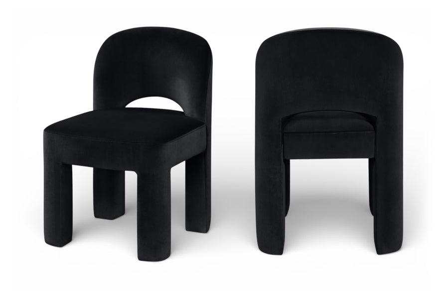 Celine Velvet Performance Fabric Upholstered Dining Chair - Black