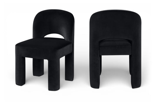 Celine Velvet Performance Fabric Upholstered Dining Chair - Black